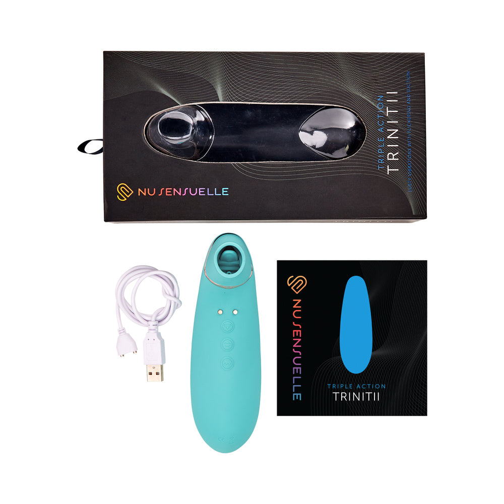 Nu Sensuelle Trinitii 3-in-1 Suction Tongue-Electric Blue