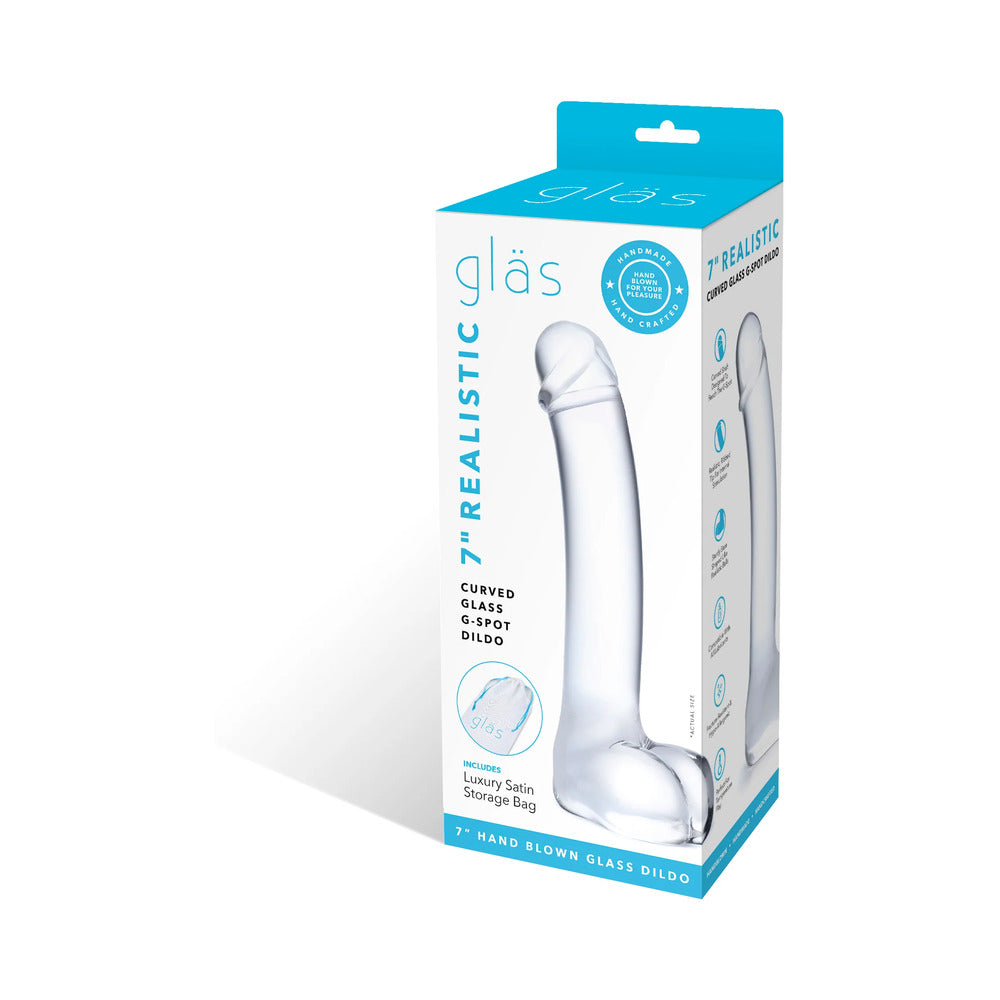 Glas 7" Realistic Curved Glass G-Spot Dildo
