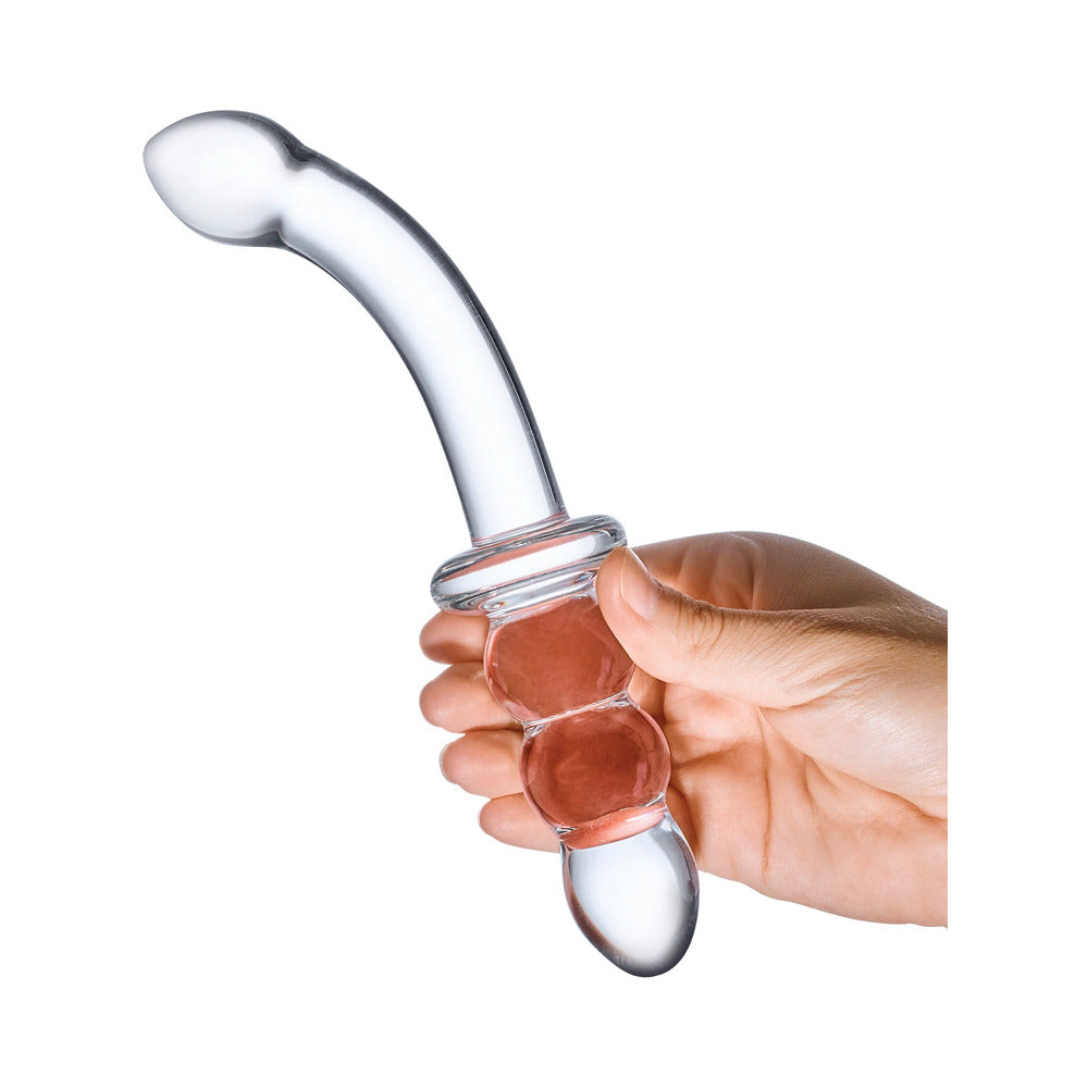 Glas 8" Ribbed G-Spot Glass Dildo