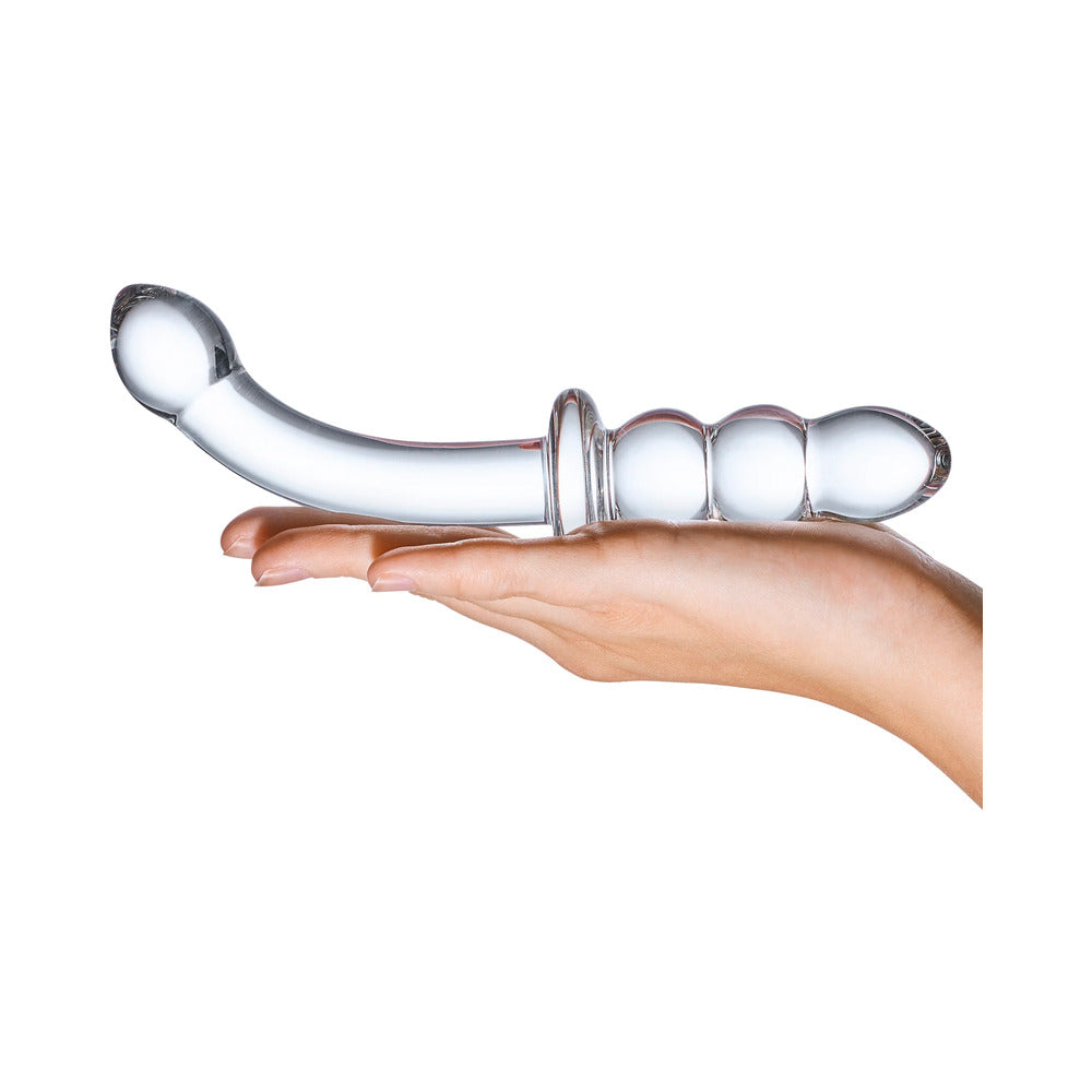 Glas 8" Ribbed G-Spot Glass Dildo