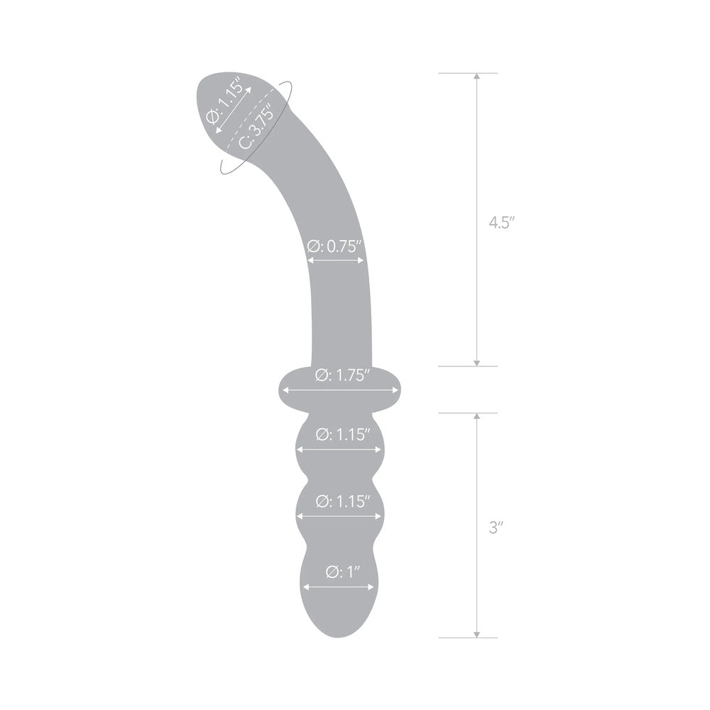 Glas 8" Ribbed G-Spot Glass Dildo