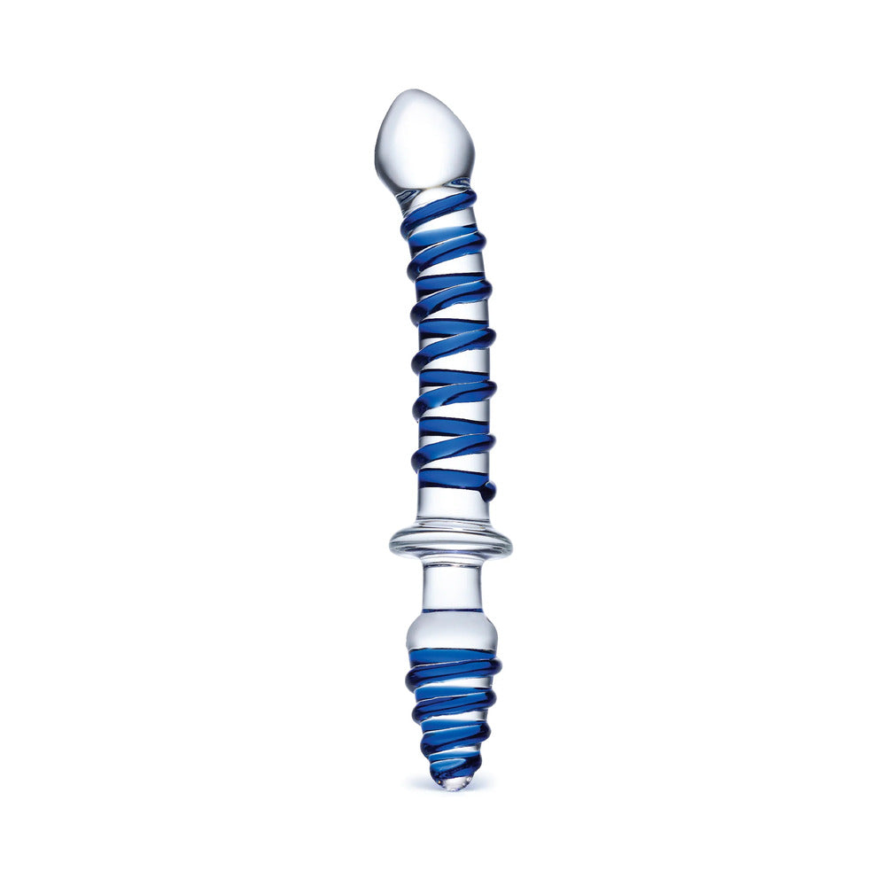 Glas 10" Mr. Swirly Double Ended Glass Dildo & Butt P