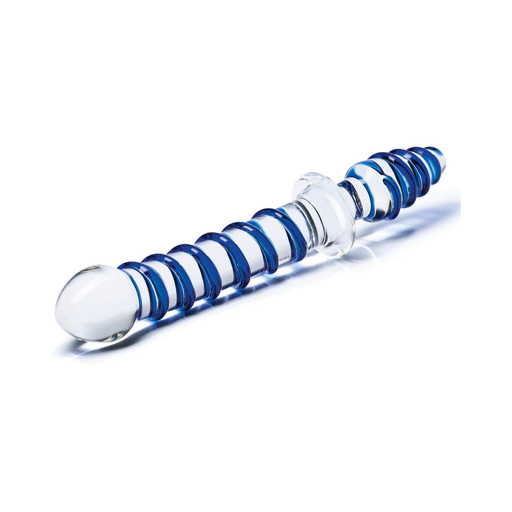 Glas 10" Mr. Swirly Double Ended Glass Dildo & Butt P