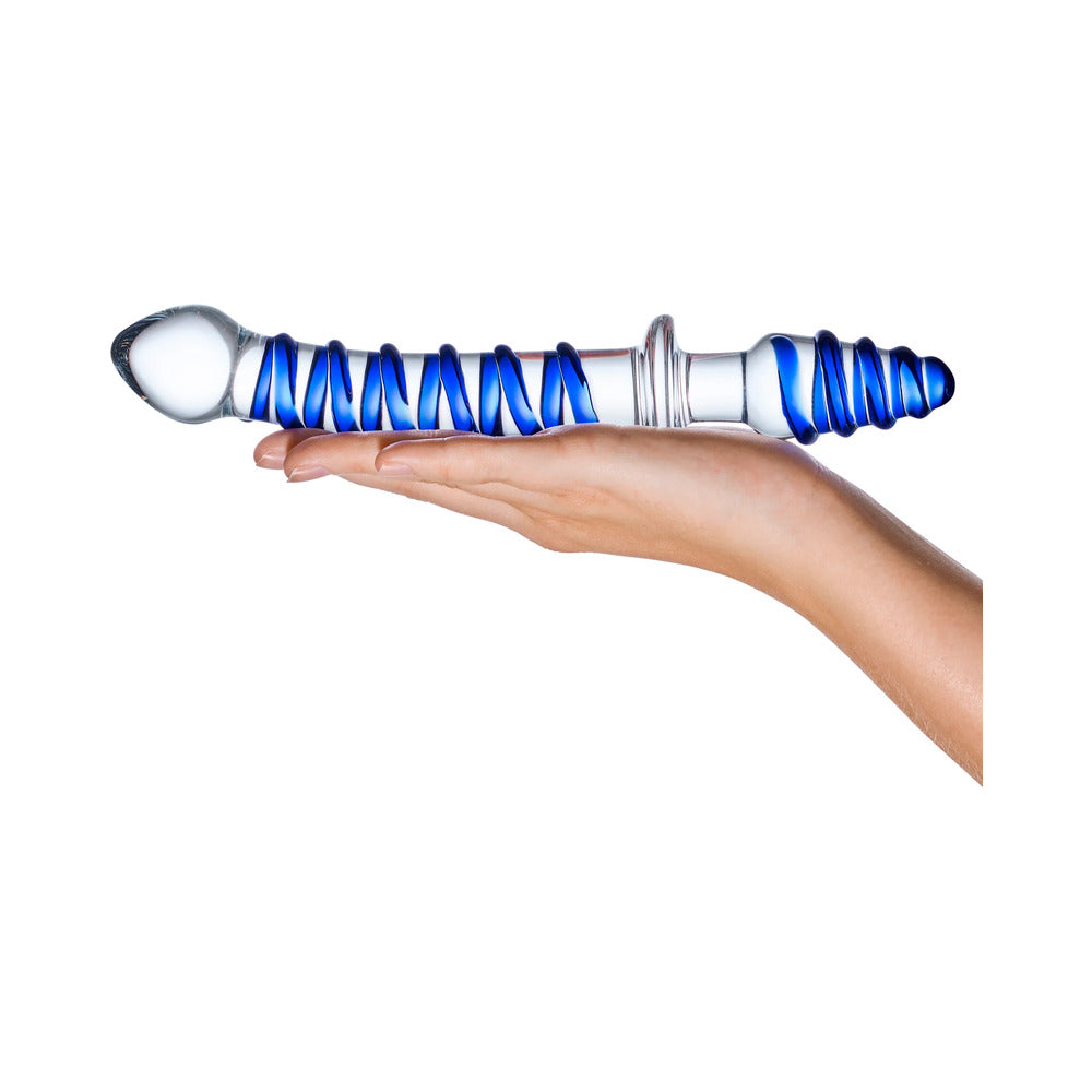 Glas 10" Mr. Swirly Double Ended Glass Dildo & Butt P
