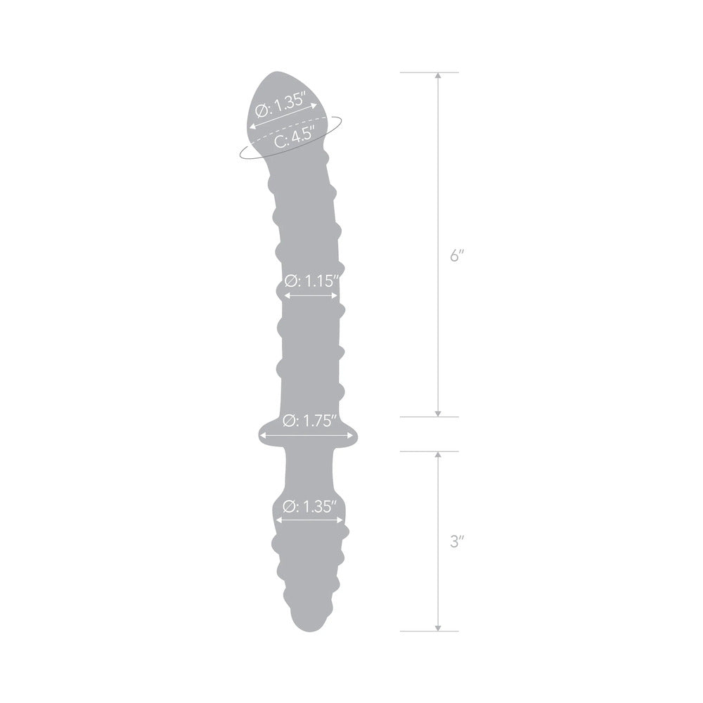 Glas 10" Mr. Swirly Double Ended Glass Dildo & Butt P