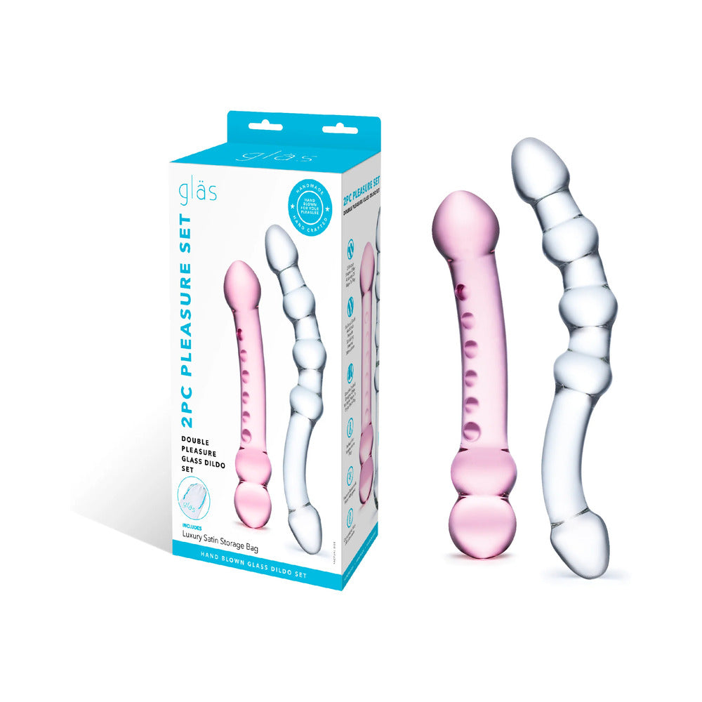 Glas 2 pc Double Pleasure Glass Dildo Set
