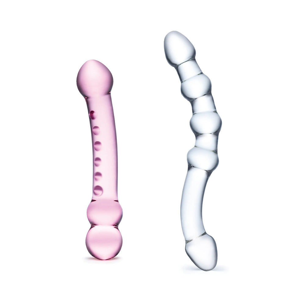Glas 2 pc Double Pleasure Glass Dildo Set