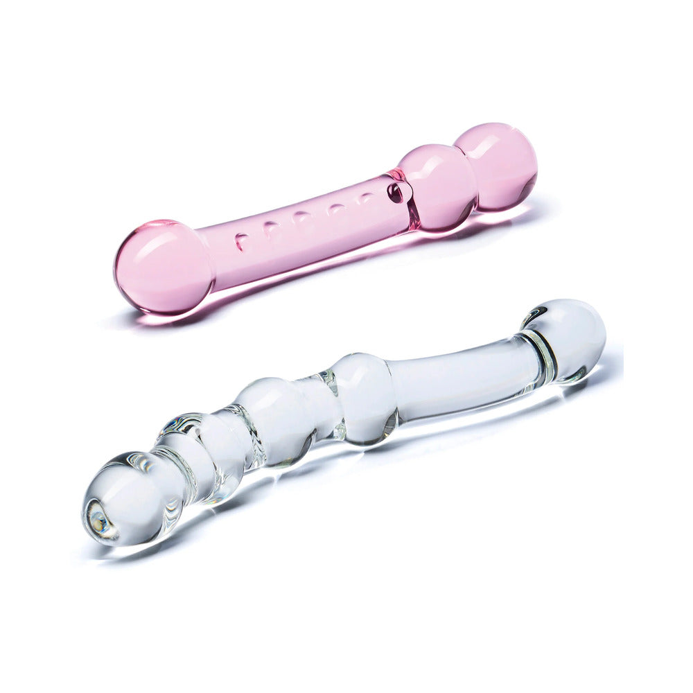 Glas 2 pc Double Pleasure Glass Dildo Set