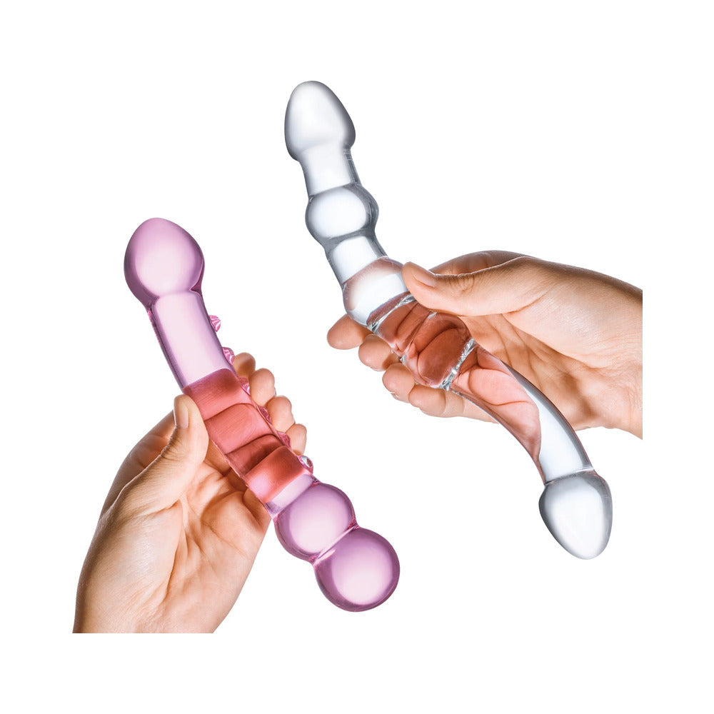 Glas 2 pc Double Pleasure Glass Dildo Set