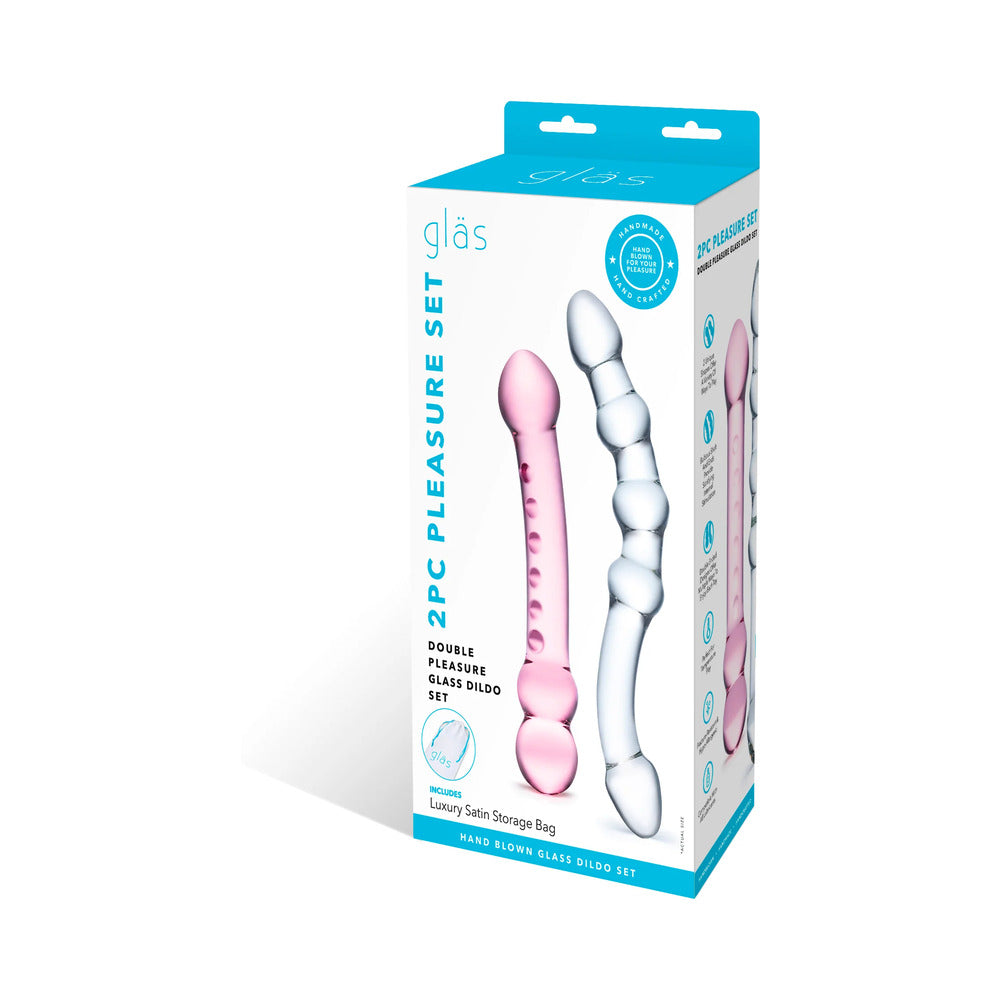 Glas 2 pc Double Pleasure Glass Dildo Set
