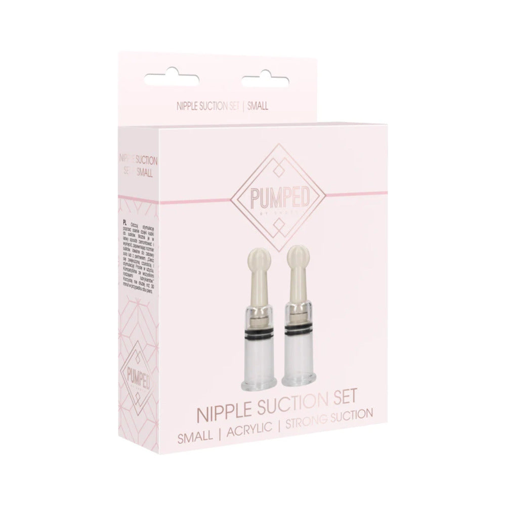 Shots Pumped Nipple Suction Set - Small Clear