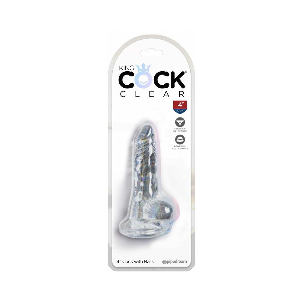 King Cock Clear 4" Cock w/Balls