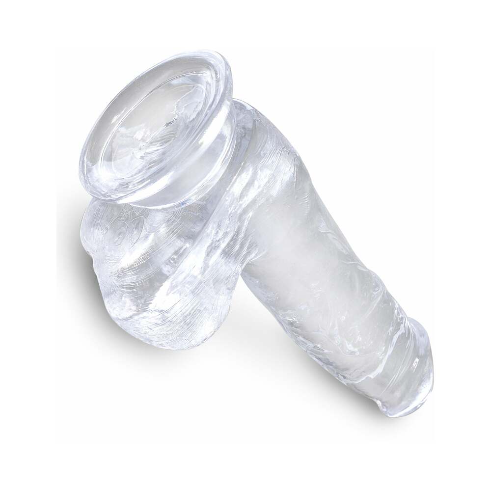 King Cock Clear with Balls 6"