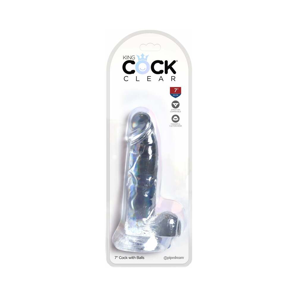 King Cock Clear with Balls 7"