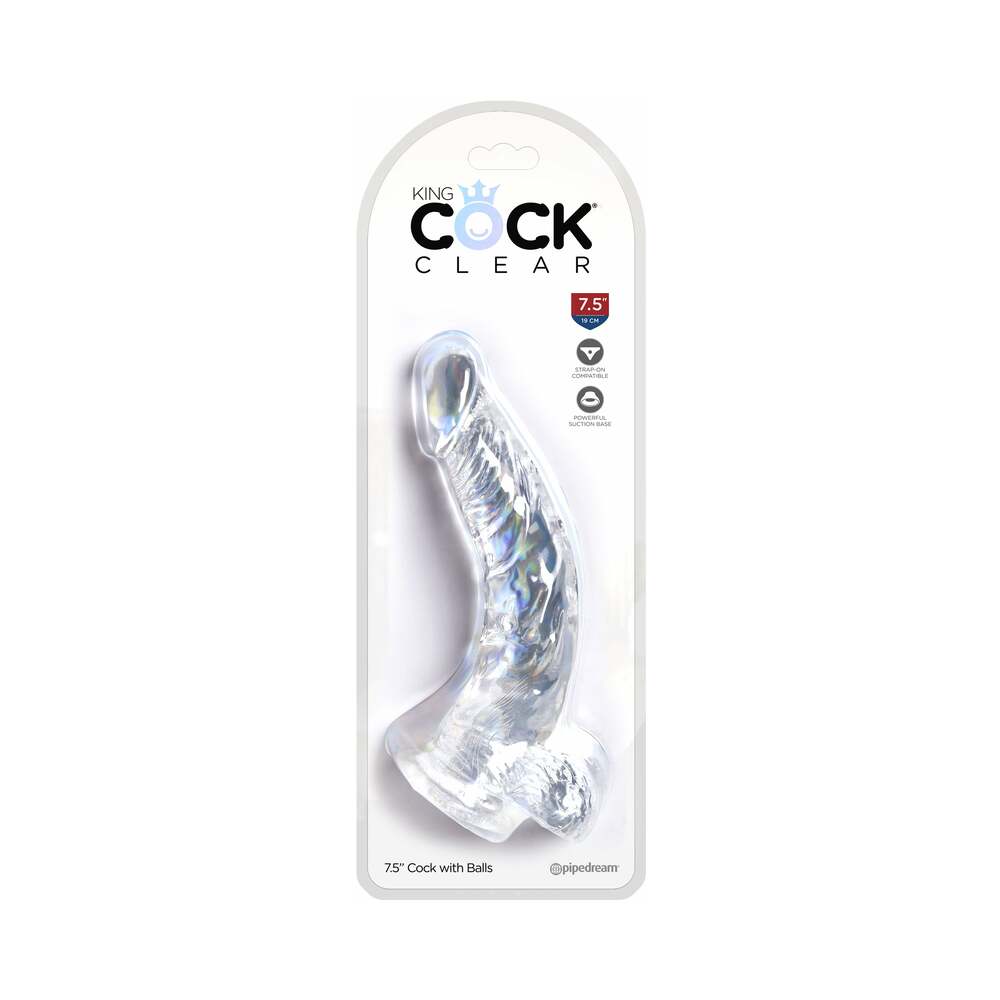 King Cock Clear with Balls 7.5"