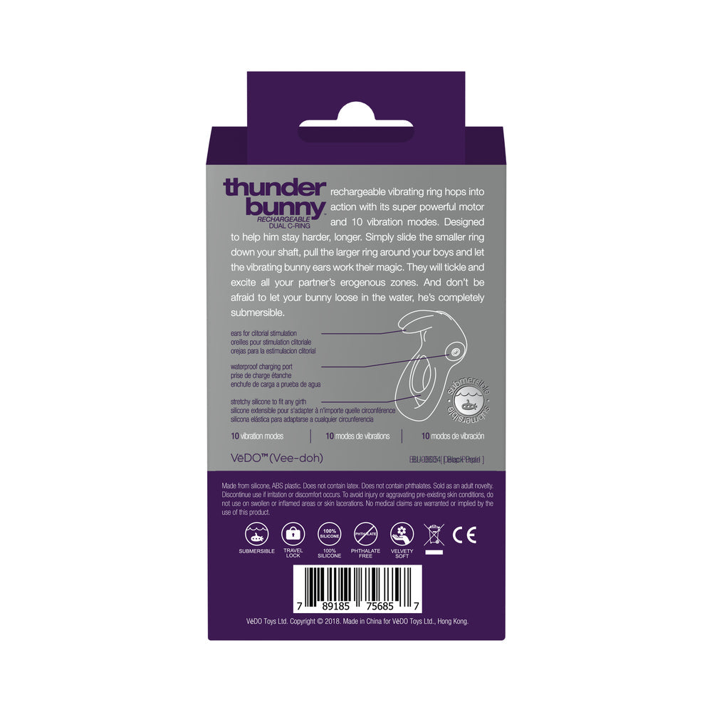 VeDO Thunder Bunny Rechargeable Dual Ring - Perfectly Purple