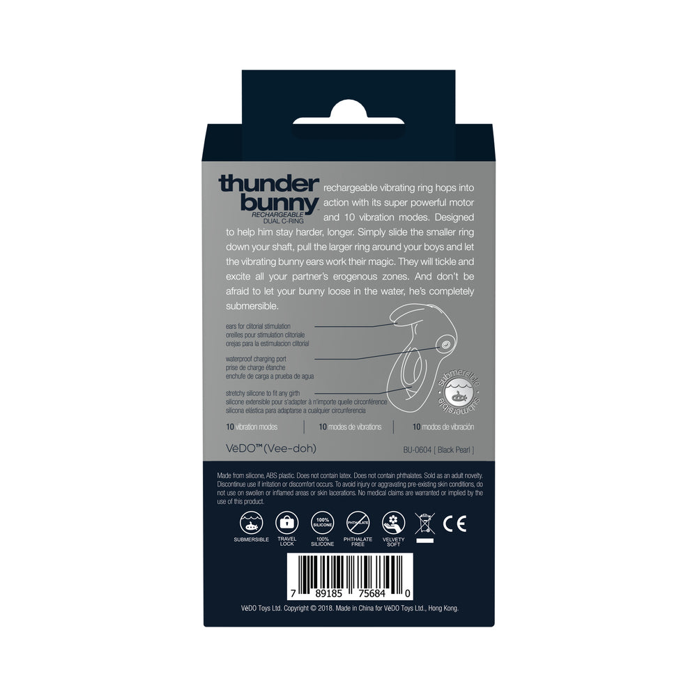 VeDO Thunder Bunny Rechargeable Dual Ring - Black Pearl
