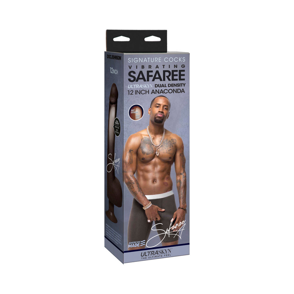 Signature Cocks ULTRASKYN 12" Cock Vibrating w/Vac-U-Lock Suction Cup - Safaree Samuels Anaconda