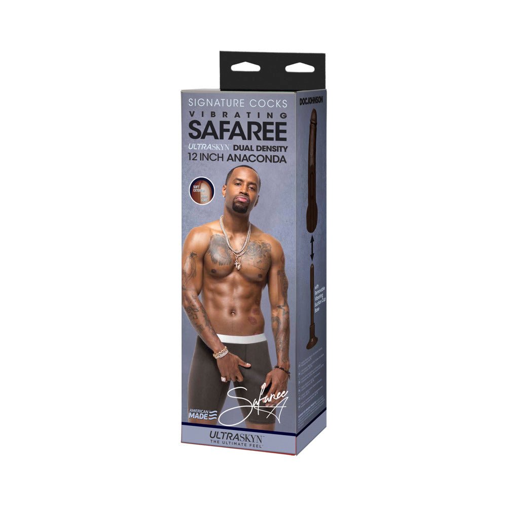 Signature Cocks ULTRASKYN 12" Cock Vibrating w/Vac-U-Lock Suction Cup - Safaree Samuels Anaconda