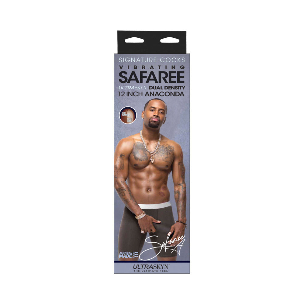 Signature Cocks ULTRASKYN 12" Cock Vibrating w/Vac-U-Lock Suction Cup - Safaree Samuels Anaconda