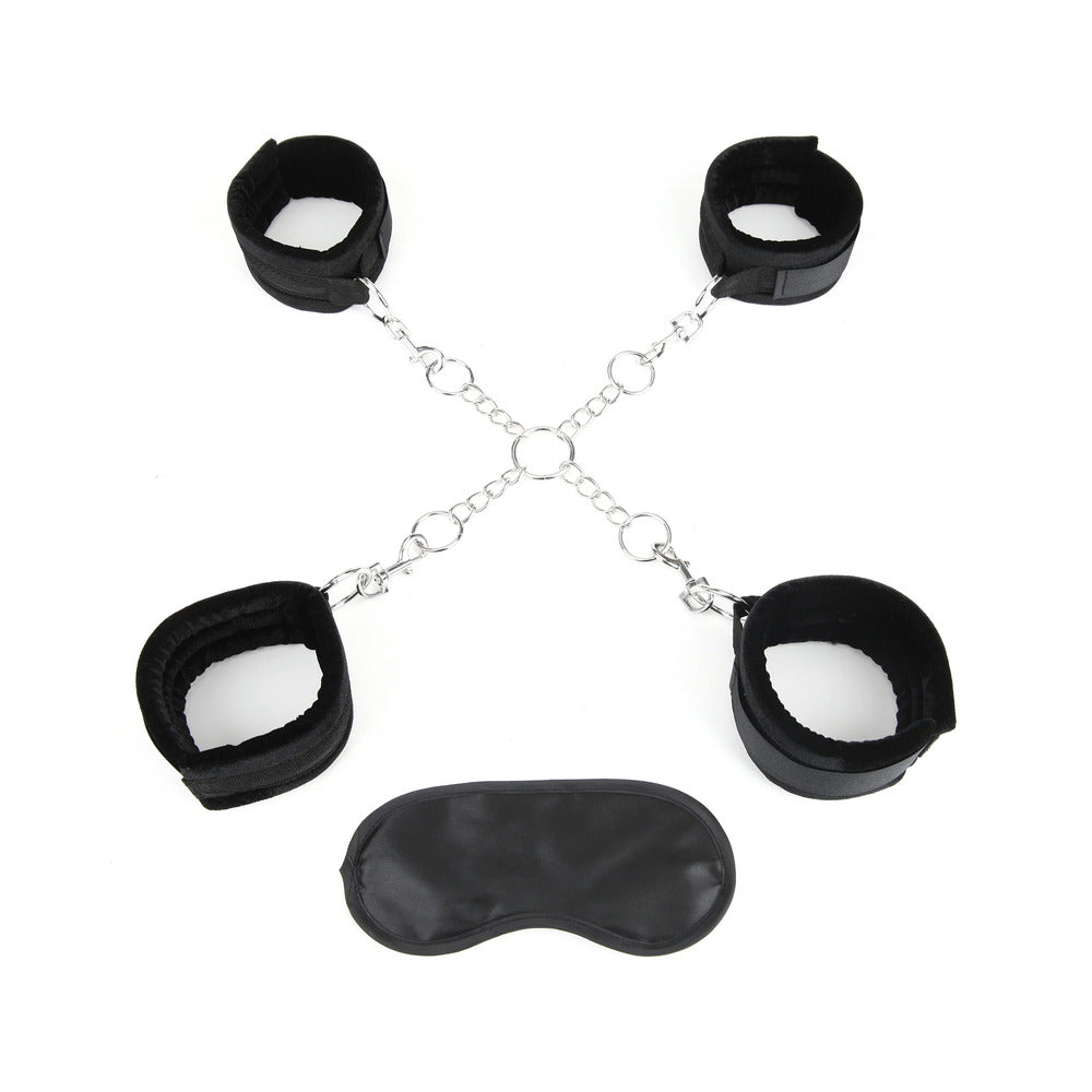 Lux Fetish Deluxe Chain Hogtie w/4 Universal Soft Restraint Cuffs