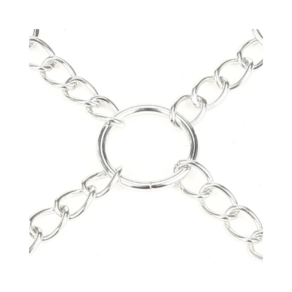 Lux Fetish Deluxe Chain Hogtie w/4 Universal Soft Restraint Cuffs
