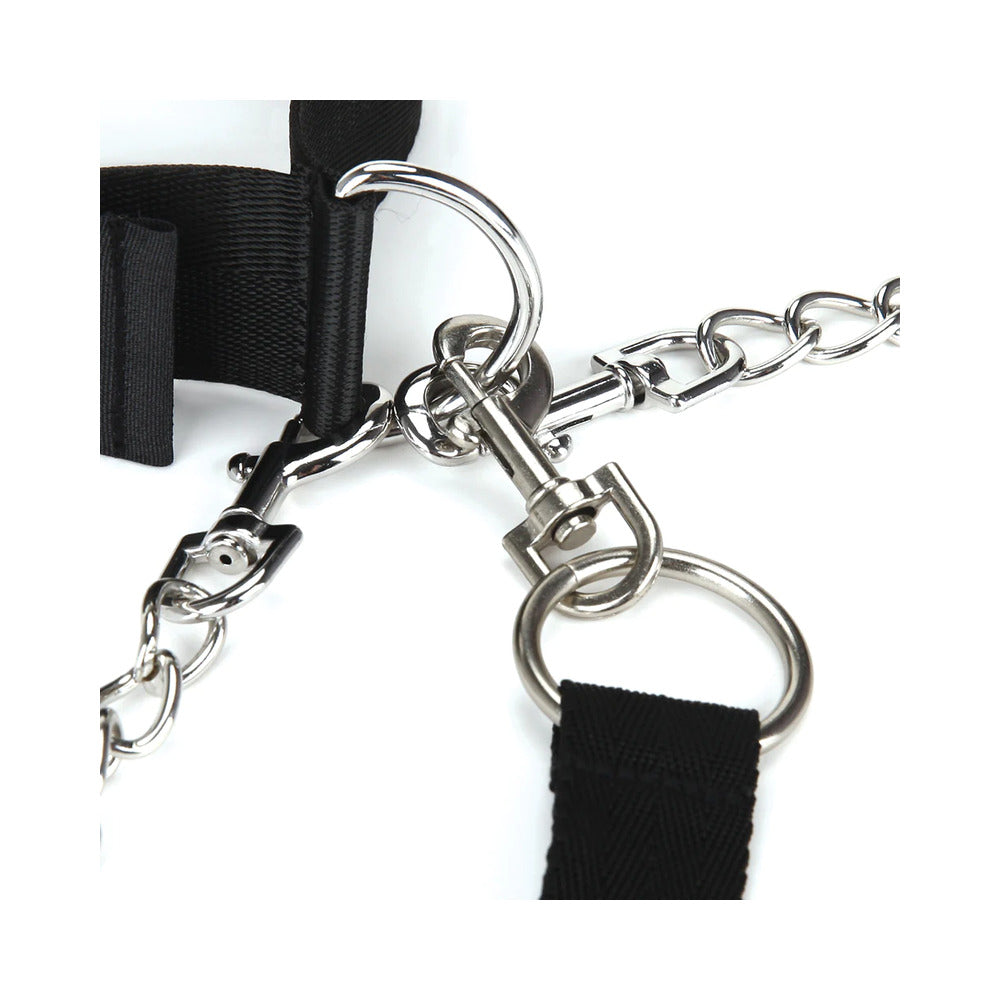 Lux Fetish Collar Cuffs & Leash Set - Removable