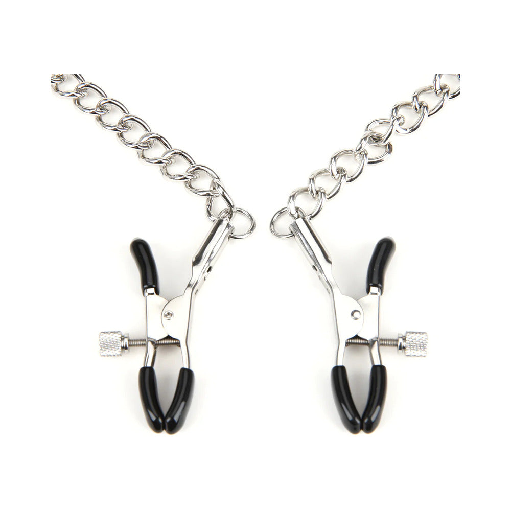 Lux Fetish Breathable Ball Gag w/Adjustable Pressure Nipple Clamps