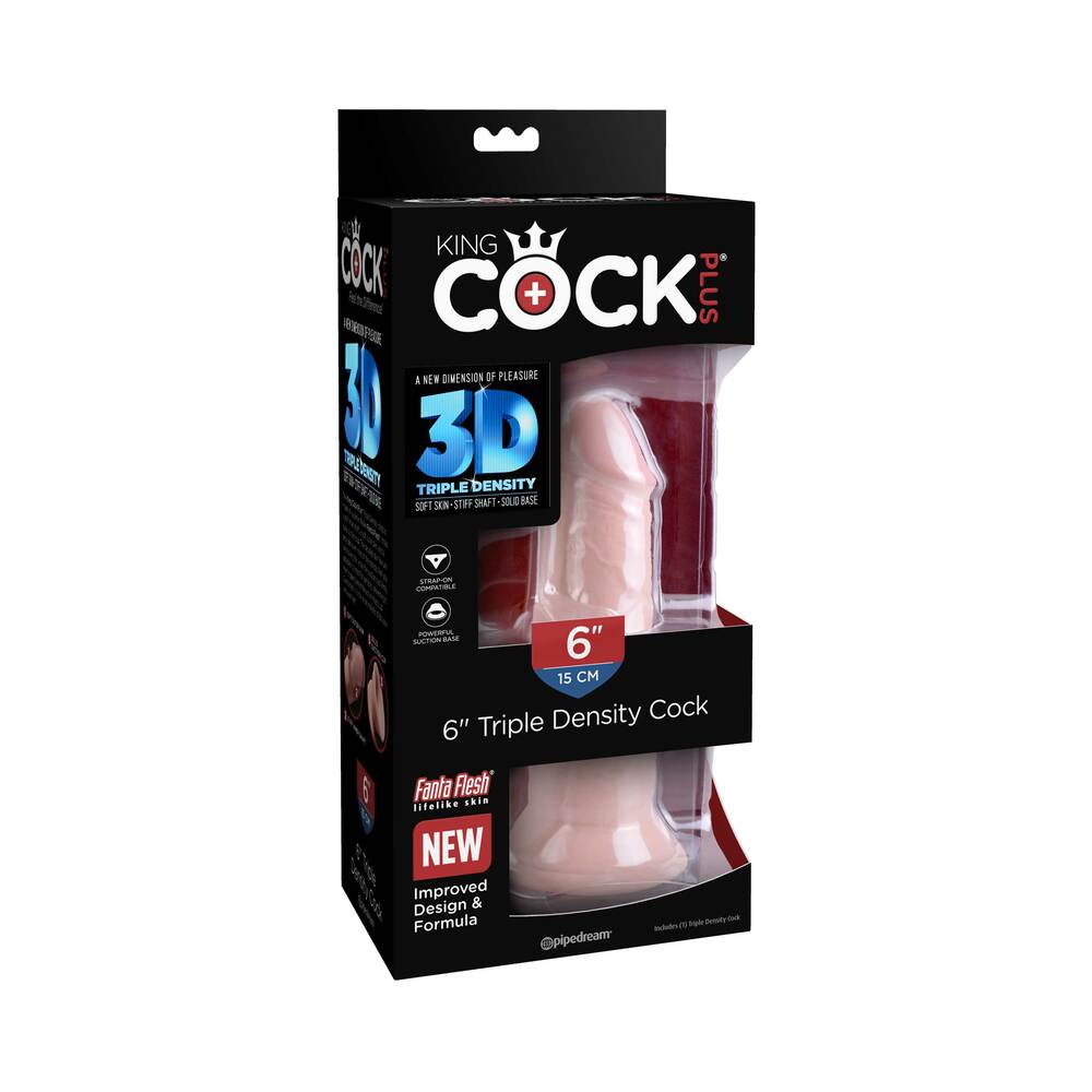 King Cock Plus Triple Density Cock-Light 6"