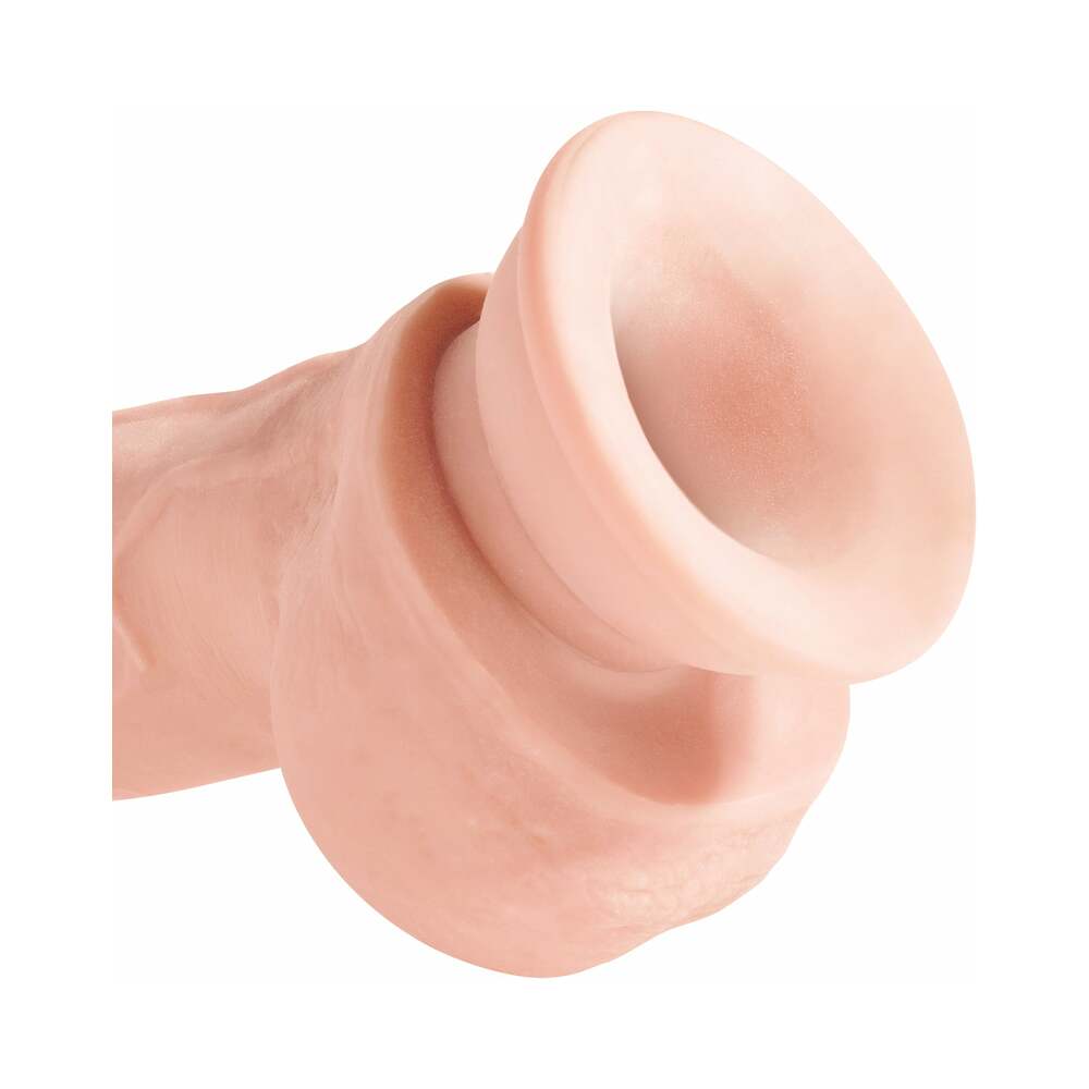 King Cock Plus Triple Density Fat Cock with Balls-Light 8"