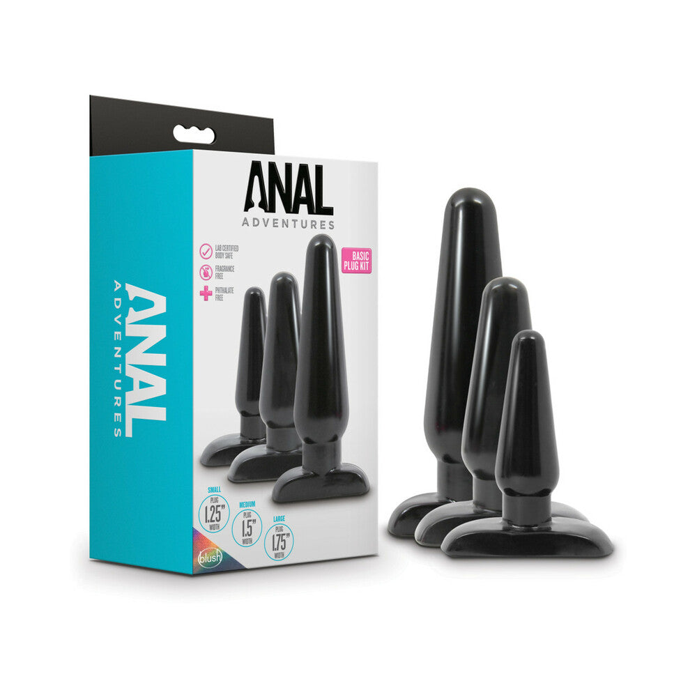 Blush Anal Adventures Basic Plug Kit - Black