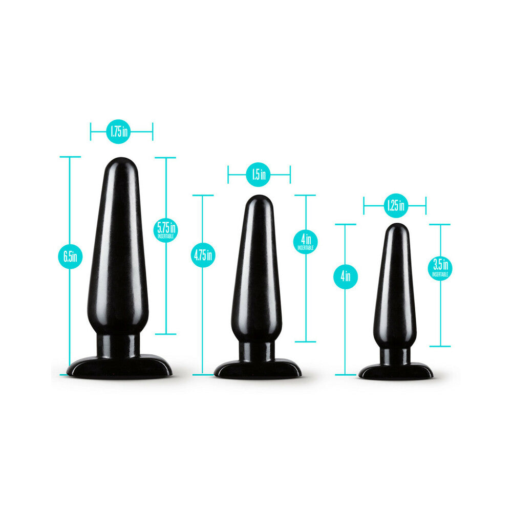 Blush Anal Adventures Basic Plug Kit - Black