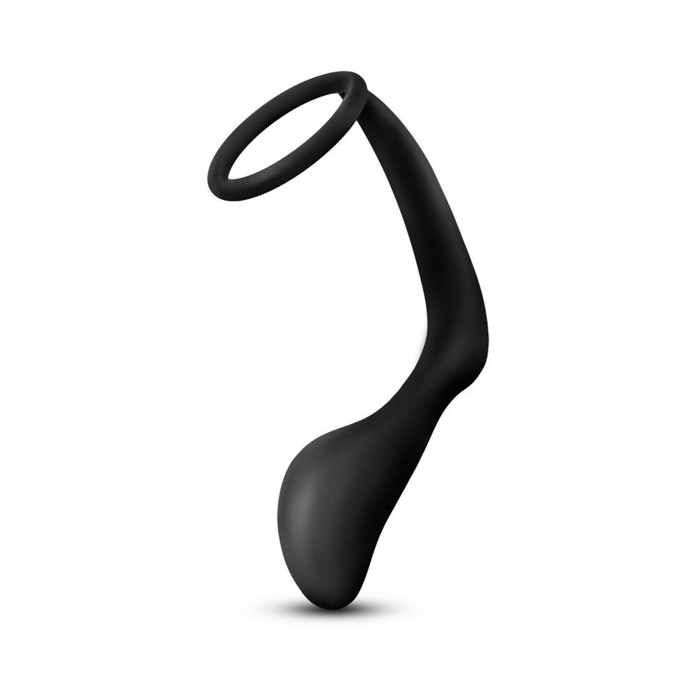 Blush Anal Adventures Cock Ring Plug - Black