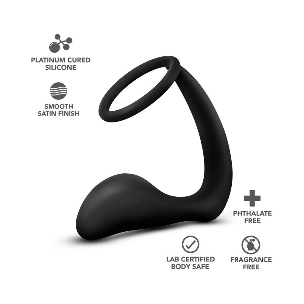 Blush Anal Adventures Cock Ring Plug - Black