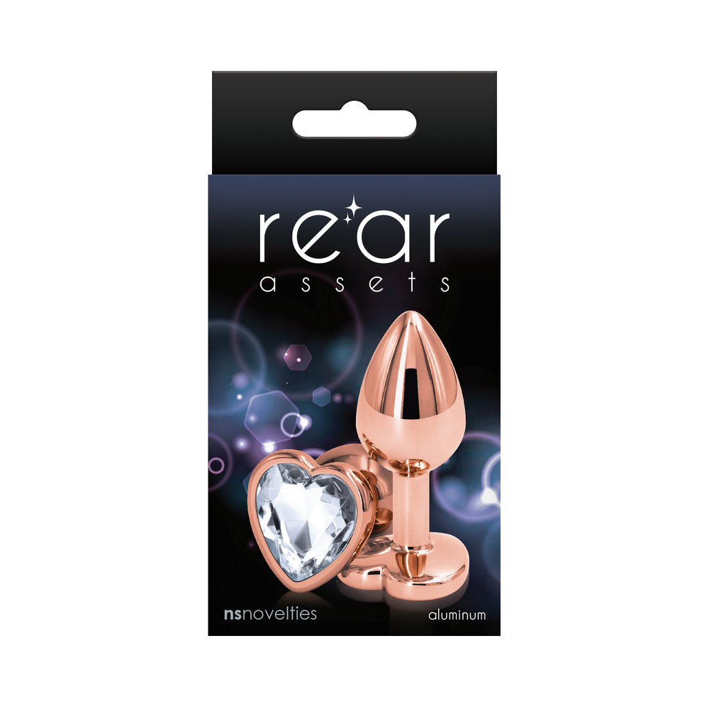 Rear Assets Rose Gold Heart Small - Clear