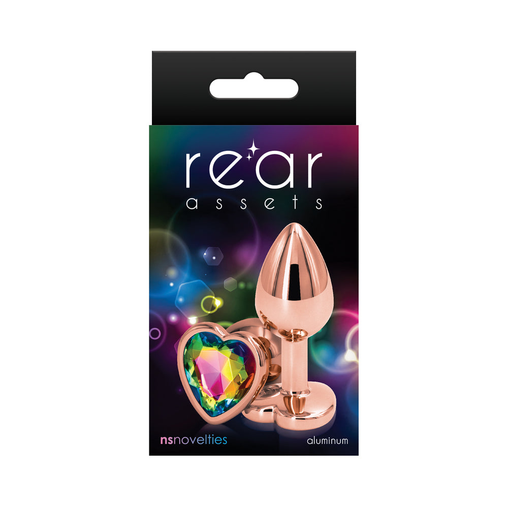 Rear Assets Rose Gold Heart Small - Rainbow