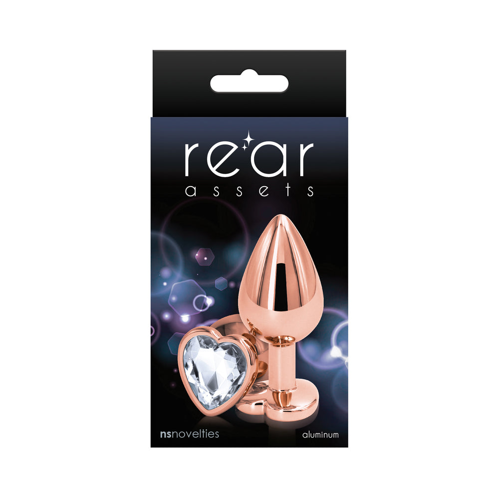 Rear Assets Rose Gold Heart Medium - Clear
