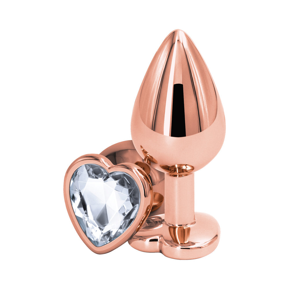 Rear Assets Rose Gold Heart Medium - Clear