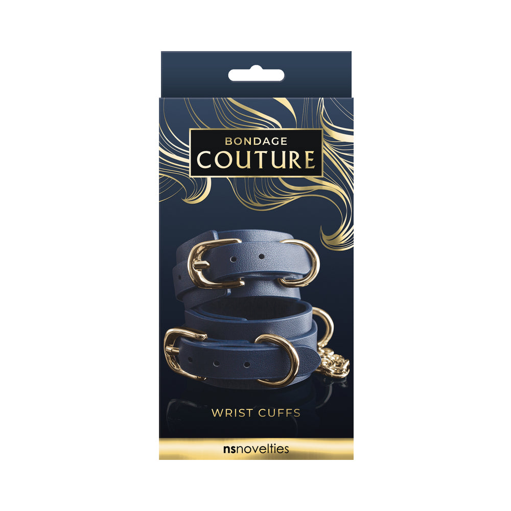 Bondage Couture Vinyl Wrist Cuff - Blue