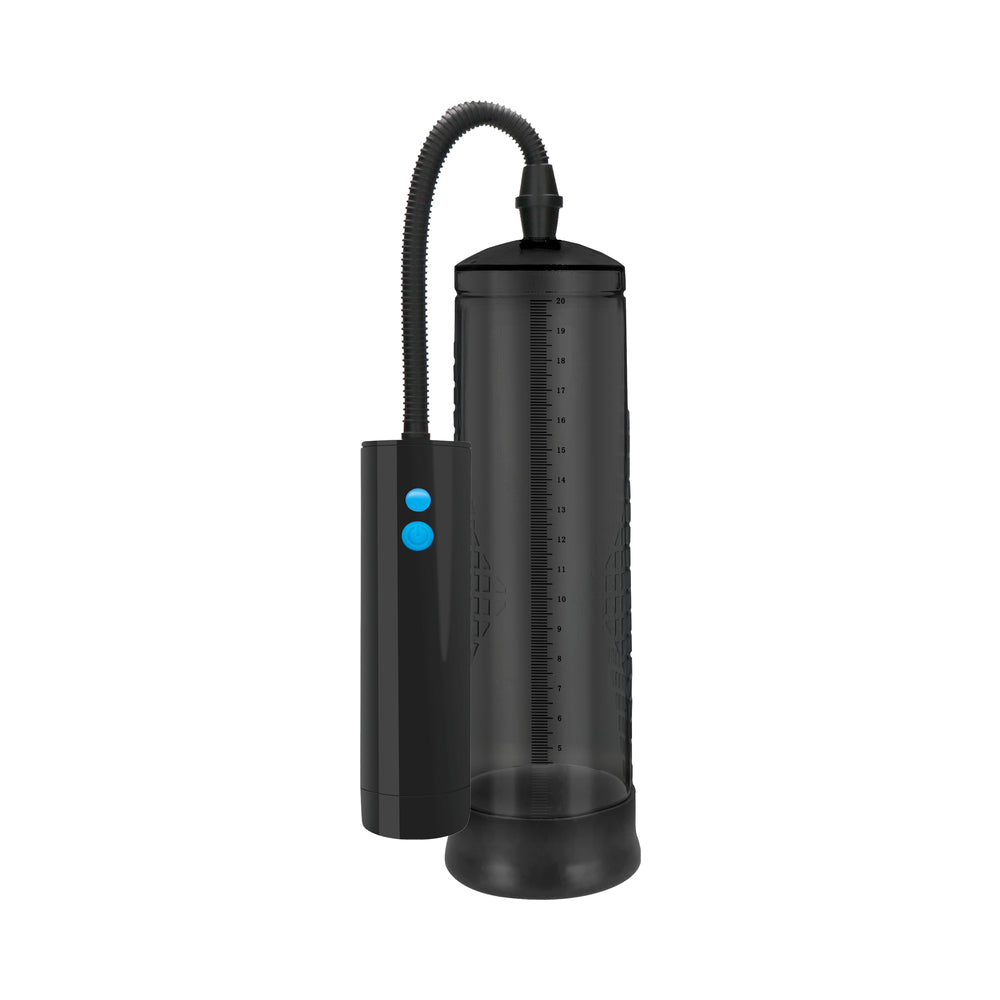 Shots Pumped Rechargeable Extreme Power Pump w/Free Silicone Cock Ring - Black