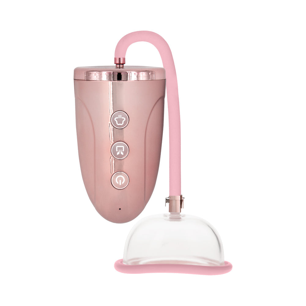 Shots Pumped Automatic Rechargeable Pussy Pump Set - Rose Gold