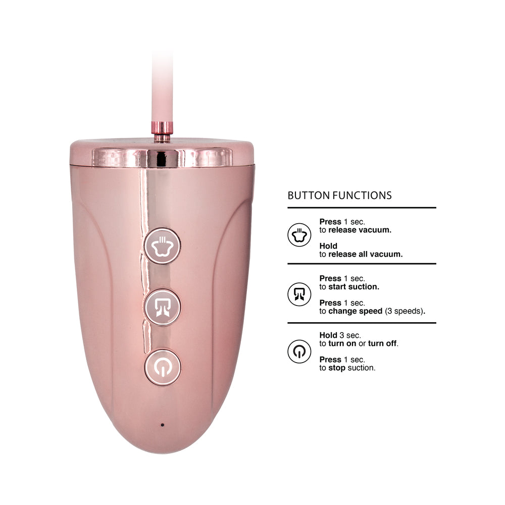 Shots Pumped Automatic Rechargeable Pussy Pump Set - Rose Gold