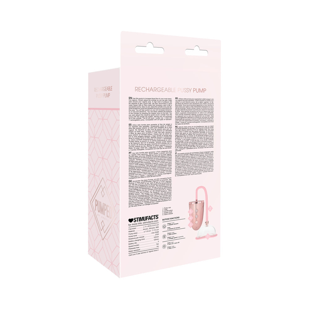 Shots Pumped Automatic Rechargeable Pussy Pump Set - Rose Gold