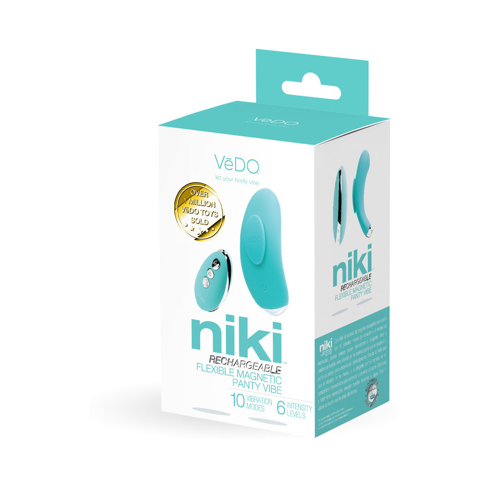 VeDO Niki Rechargeable Panty Vibe - Tease Me Turquoise