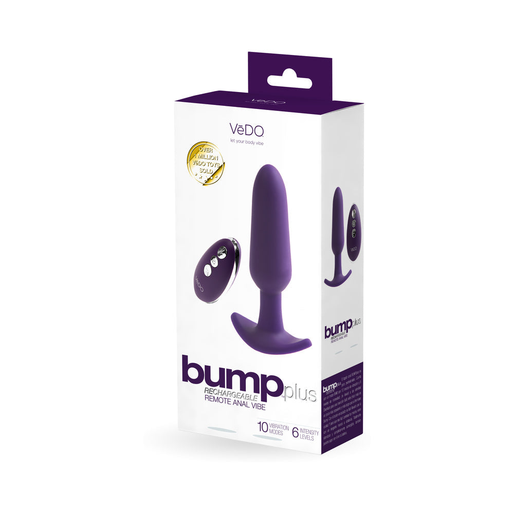VeDO Bump Plus Rechargeable Remote Control Anal Vibe - Deep Purple