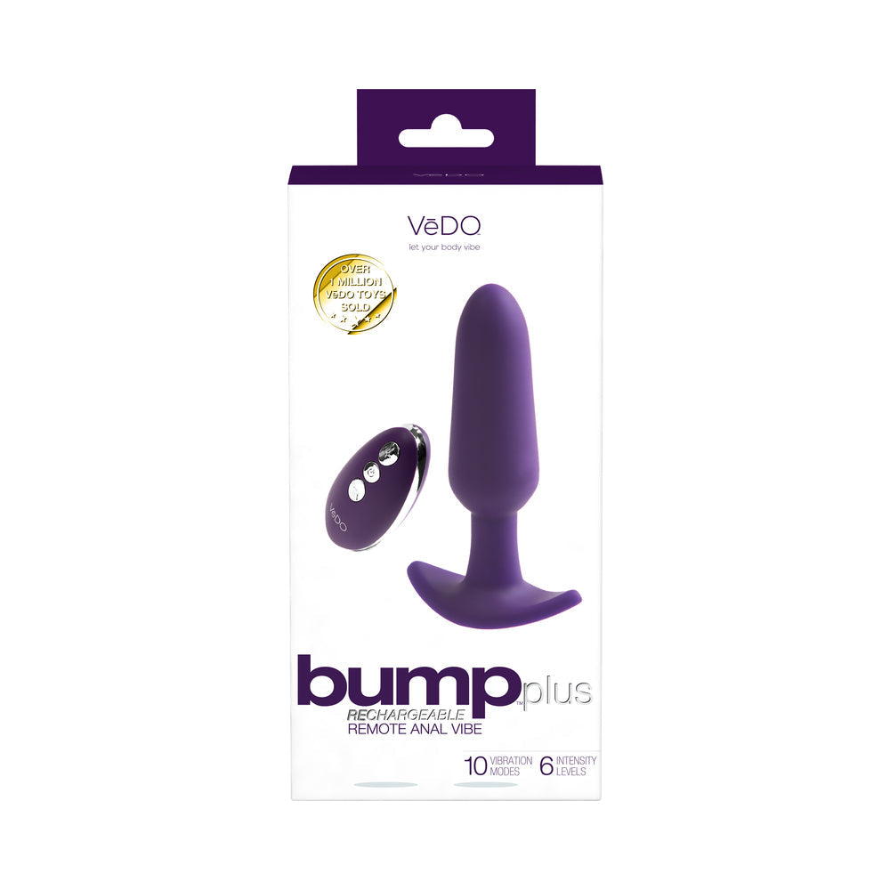 VeDO Bump Plus Rechargeable Remote Control Anal Vibe - Deep Purple