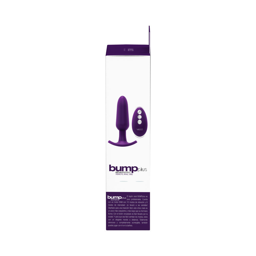 VeDO Bump Plus Rechargeable Remote Control Anal Vibe - Deep Purple