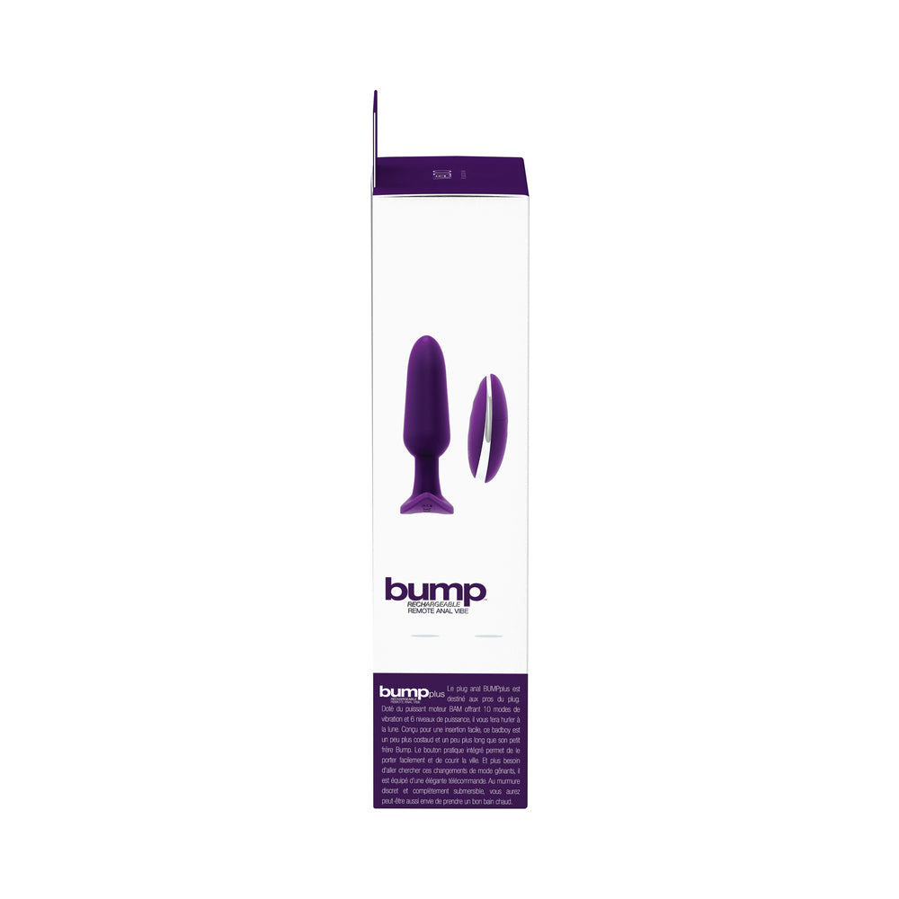 VeDO Bump Plus Rechargeable Remote Control Anal Vibe - Deep Purple