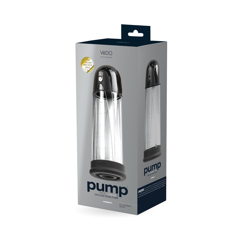 VeDO Pump Rechargeable Vacuum Penis Pump - Just Black