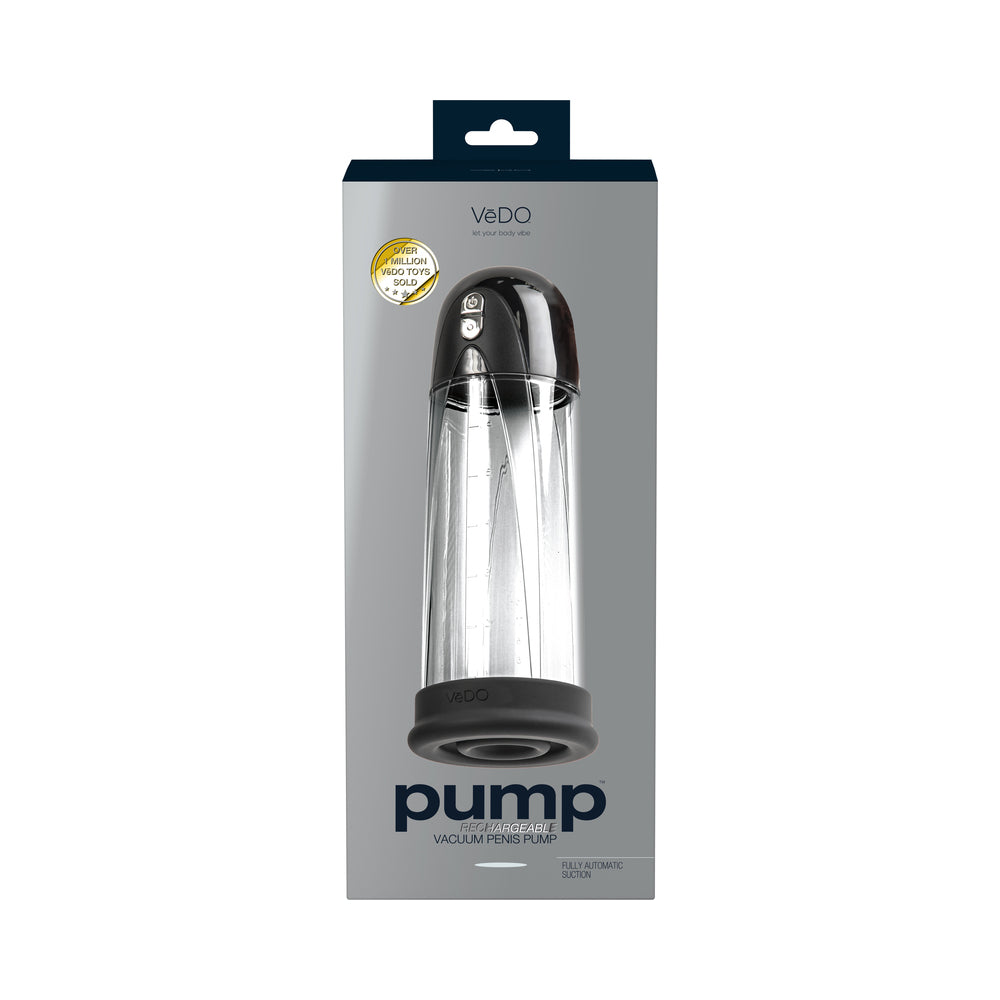 VeDO Pump Rechargeable Vacuum Penis Pump - Just Black